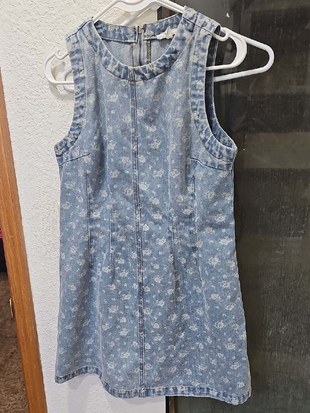 Blue Floral Denim Dress